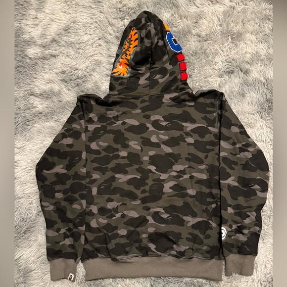 BAPE Color Camo Shark Gray Full Zip Hoodie Mens Size Large - Picture 6 of 6